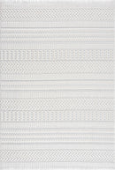 Ivory Cira Textured Trellis Fringe Area Rug - Clearance