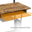 Three Tier Rolling Computer Desk with Keyboard Tray