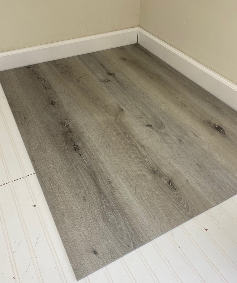 SPC Vinyl Rigid Core 9" Width 48" RL, 6.5mm with attached cushion, Highland Grey Floors - Livfloors Collection plank view profile