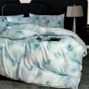 Tie dye blue & white cotton bedding set bedroom duvet cover