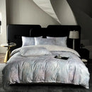 Tie dye blue & white cotton bedding set bedroom duvet cover