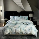 Tie dye blue & white cotton bedding set bedroom duvet cover