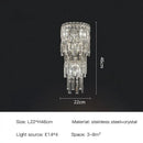 Tiered cascading crystal wall light living room luxury sconce