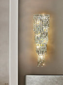 Tiered cascading crystal wall light living room luxury sconce