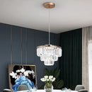 Tiered gold crystal led pendant light for dining room
