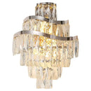 Tiered gold crystal wall lamp living room faceted sconce