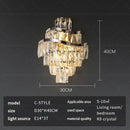 Tiered gold crystal wall lamp living room faceted sconce