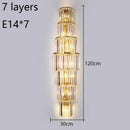 Tiered gold crystal wall lamp living room sconce