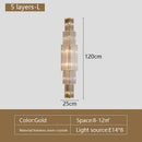 Tiered gold crystal wall lamp living room sconce