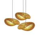 Tiered golden lattice decorbites bamboo chandelier dining room light