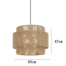 Tiered rattan hemp rope wall lamp for bedroom and living room