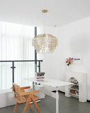 Tiered Teardrop Capiz Shell Pendant Light