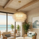 Tiered Teardrop Capiz Shell Pendant Light