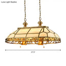Tiffany amber & cream faceted colonial gold island light dining room