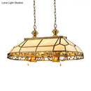 Tiffany amber & cream faceted colonial gold island light dining room