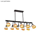 Tiffany amber & cream stained glass kitchen island lighting