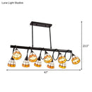 Tiffany amber & cream stained glass kitchen island lighting