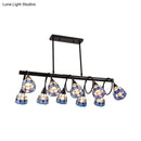 Tiffany amber & cream stained glass kitchen island lighting