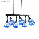 Tiffany amber & cream stained glass kitchen island lighting