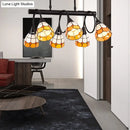 Tiffany amber & cream stained glass kitchen island lighting