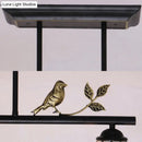 Tiffany bird black antique brass dome shade island light dining room