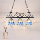 Tiffany blue & purple bird pendant light fixture – kitchen island
