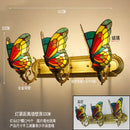Tiffany butterfly glass sconces brass led wall lamps bedroom