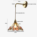 Tiffany butterfly glass wall lamp bedroom brass red led light