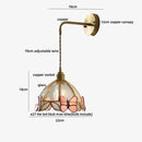 Tiffany butterfly glass wall lamp bedroom brass red led light