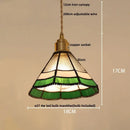 Tiffany green & cream stained glass led pendant lamp dining room