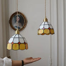 Tiffany green & cream stained glass led pendant lamp dining room