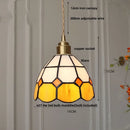 Tiffany green & cream stained glass led pendant lamp dining room