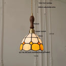 Tiffany green & cream stained glass led pendant lamp dining room