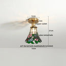 Tiffany green fish scale glass led ceiling lights living room