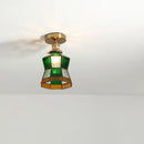 Tiffany green fish scale glass led ceiling lights living room