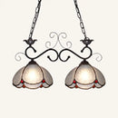Tiffany scalloped edged island light – kitchen blue & black chandelier