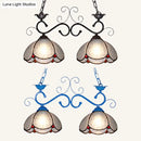 Tiffany scalloped edged island light – kitchen blue & black chandelier