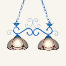 Tiffany scalloped edged island light – kitchen blue & black chandelier