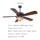 Tiffany stained glass brown wood ceiling fan light living room