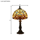 DecorBites™ Tiffany Art Glass Night Lamp - Bowl Shaped Stained Glass Table Lighting in Yellow/Blue