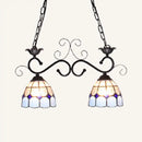 Tiffany style blue & white glass pendant lamp – balcony light