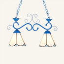 Tiffany style blue & white stained glass pendant – kitchen light
