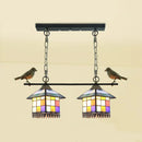 Tiffany style multi color glass shade pendant light living room
