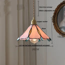 Tiffany style pink & peach butterfly glass flower led pendant lamp bedroom