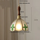 Tiffany style pink & peach butterfly glass flower led pendant lamp bedroom