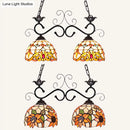 Tiffany sunflower stained glass pendant light kitchen island black