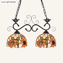 Tiffany sunflower stained glass pendant light kitchen island black