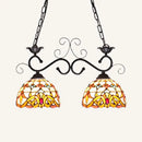 Tiffany sunflower stained glass pendant light kitchen island black