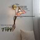 Tiffany tulip colorful square glass wall lights bedroom sconce