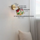 Tiffany tulip colorful square glass wall lights bedroom sconce
